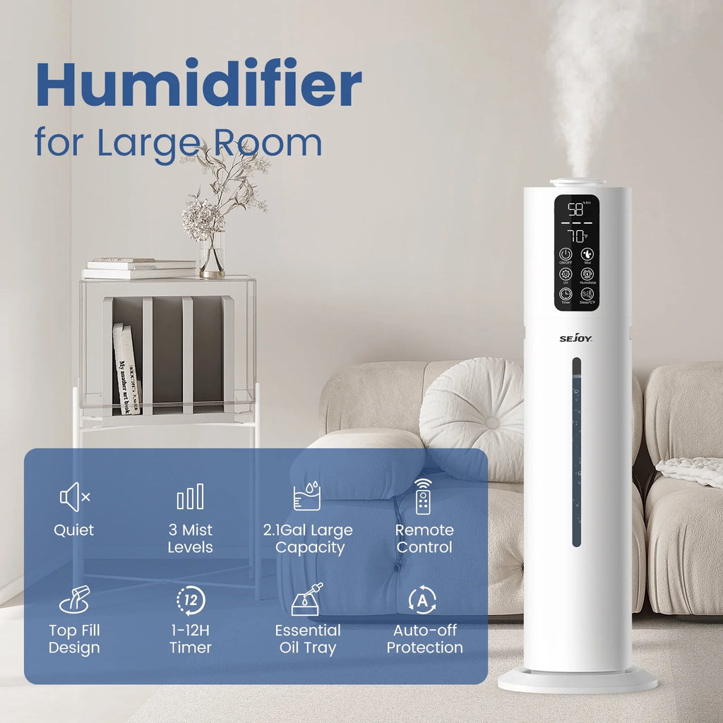 8L Top Fill Ultrasonic Floor Humidifier T836560