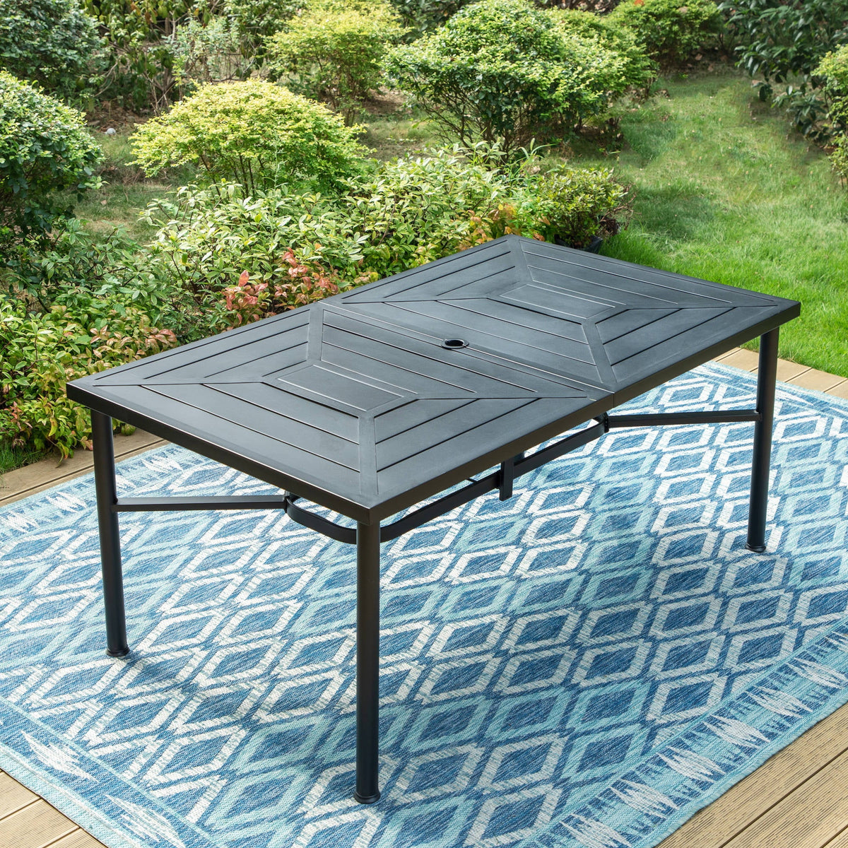 7-Piece Outdoor Dining Set with Swivel Cushioned Chairs E50523