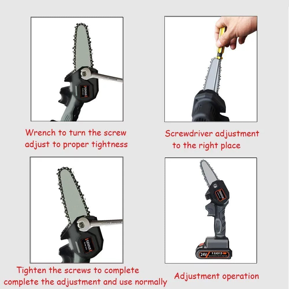 4-Inch Cordless Electric Mini Chainsaw with 2 Batteries Z4775