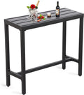 Black 40" Rectangle Outdoor Iron Bar Table X772