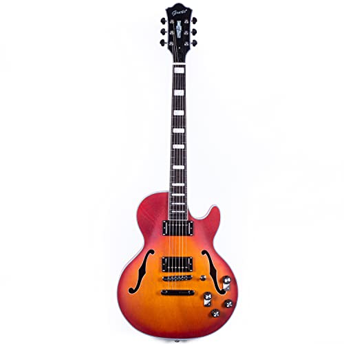 Semi-Hollow Body Electric Guitar Matte Finished with Gigbag P60698